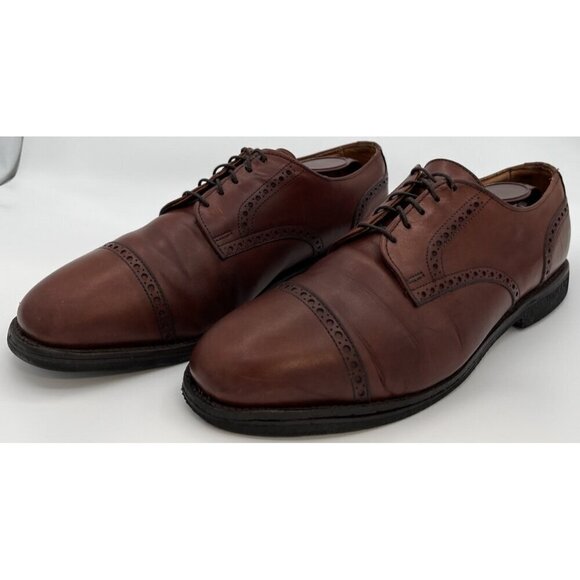 Allen Edmonds Benton Brown Leather Oxfords Dress Shoes Cap Toe Mens Size 10D - Picture 2 of 11